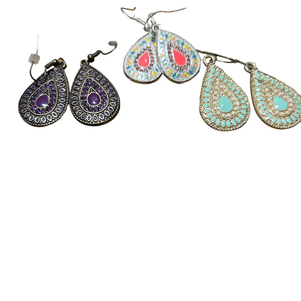 Set of 3 TEARDROP EARRING